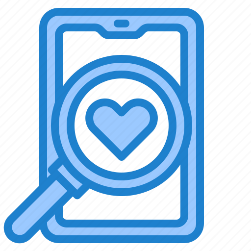 Search, smartphone, love, magnify, glass, heart icon - Download on Iconfinder