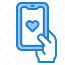smartphone, love, hand, heart, mobilephone
