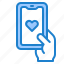 smartphone, love, hand, heart, mobilephone 