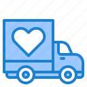 truck, delivery, love, heart, romance