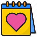 calendar, love, heart, valentine