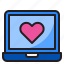 laptop, love, romance, heart, valentine 