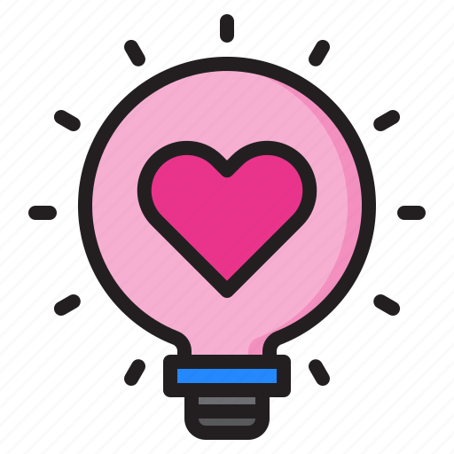 Light, blub, lamp, love, romance, heart icon - Download on Iconfinder