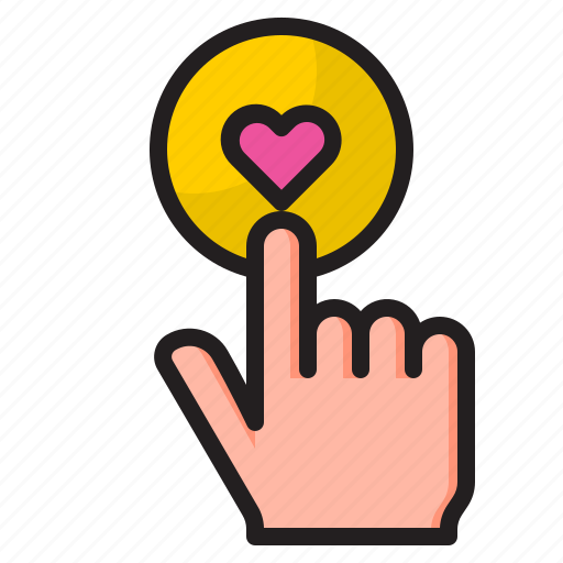 Love, valentine, heart, hand, botton icon - Download on Iconfinder