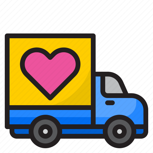 Truck, delivery, love, heart, romance icon - Download on Iconfinder