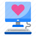 computer, love, valentine, heart, romance