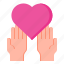 hand, love, valentine, heart, give 