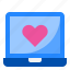 laptop, love, romance, heart, valentine 