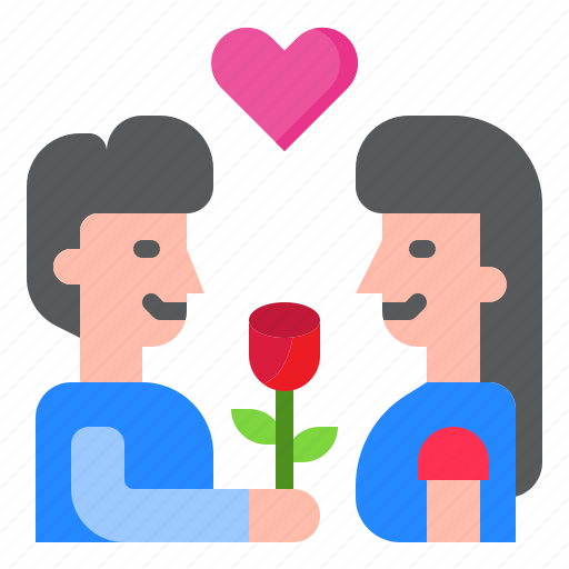 Love, valentine, heart, flower, couple icon - Download on Iconfinder