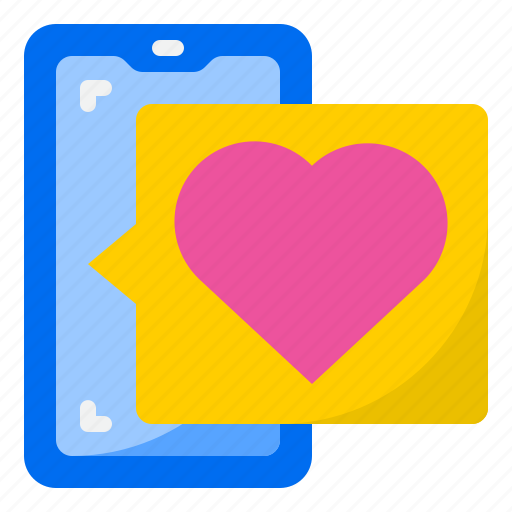 Smartphone, love, heart, message, romancetic icon - Download on Iconfinder