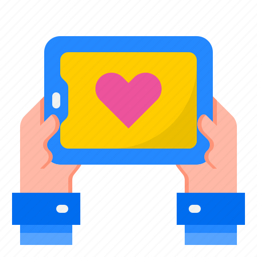 Smartphone, message, love, hand, heart icon - Download on Iconfinder