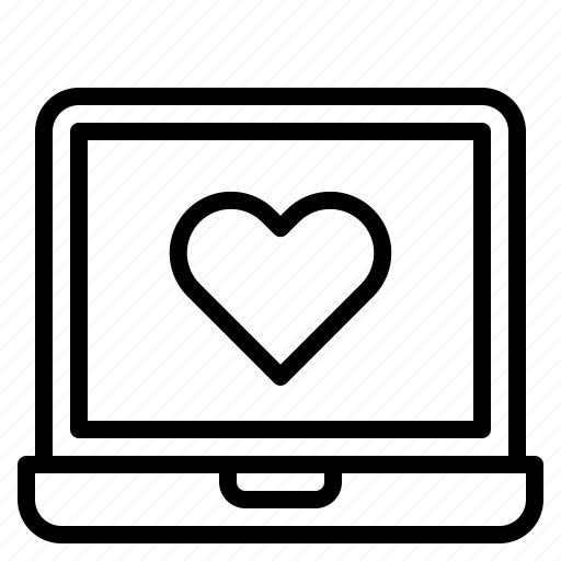Laptop, love, romance, heart, valentine icon - Download on Iconfinder