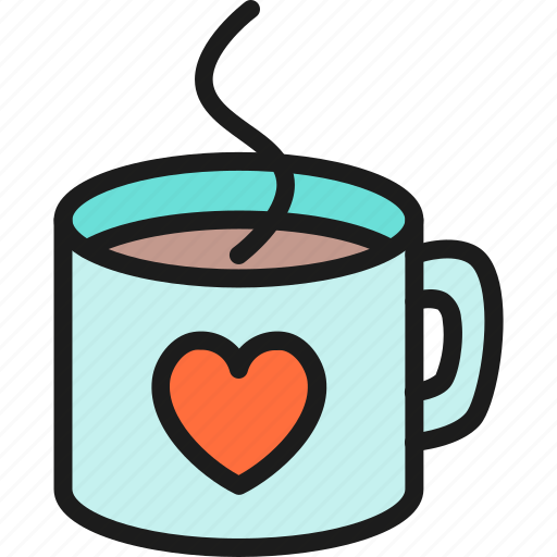 Color, cup, day, heart, hot, love, valentine icon - Download on Iconfinder