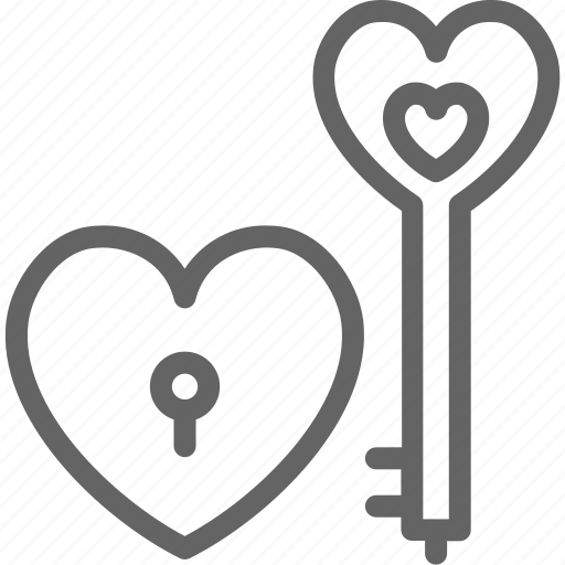 Celebration, day, heart, key, lock, love, valentine icon - Download on Iconfinder