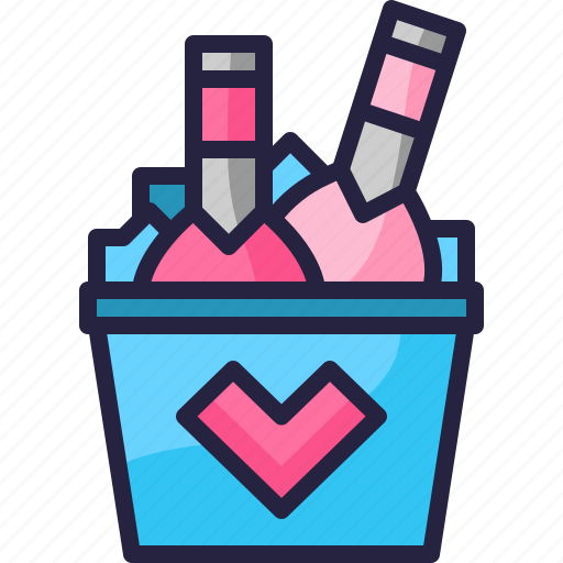 Champagne, drink, heart, lover, party, valentine icon - Download on Iconfinder