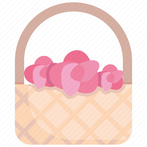 Basket, beautiful, bouquet, decoration, floral, flower, rose icon - Download on Iconfinder