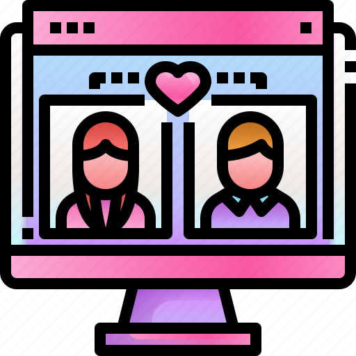 Couple, user, computer, love, dating, app, browser icon - Download on Iconfinder