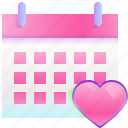 calendar, wedding, day, heart, date, love