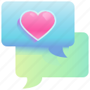 chat, love, heart, conversation, messages