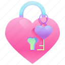 padlock, love, lock, heart, shaped, romantic