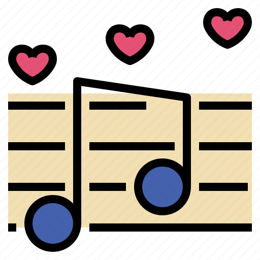 Wedding, music, note, love, heart, song icon - Download on Iconfinder