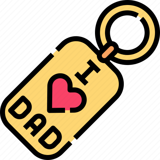Tagged, tag, keychain, love, dad icon - Download on Iconfinder
