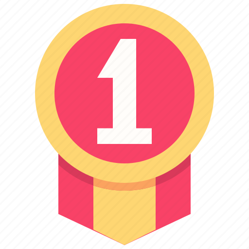 First, medal, number, one, award, badge icon - Download on Iconfinder