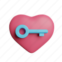 key, love, front, security, heart, protection, lock 