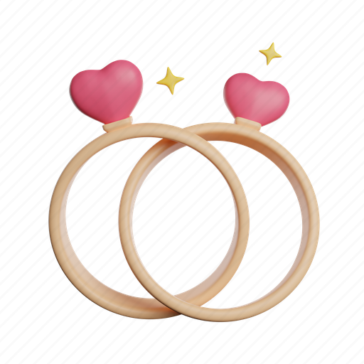 Engagement, couple, ring, front, love 3D illustration - Download on Iconfinder