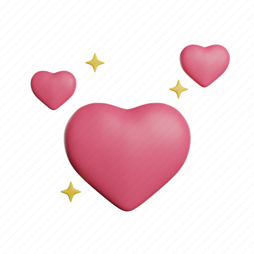 Full, of, love, front, heart, flag, romance 3D illustration - Download on Iconfinder