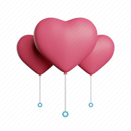 Love, ballons, front, wedding, heart 3D illustration - Download on Iconfinder