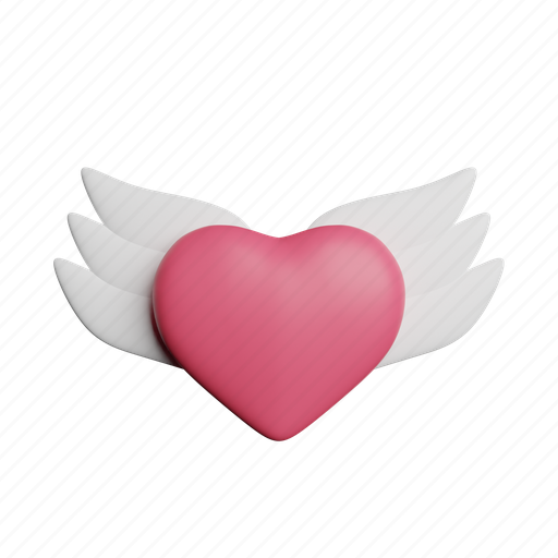 Wing, love, fly, front, wedding 3D illustration - Download on Iconfinder