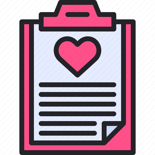 Heart, love, romance, clipboard icon - Download on Iconfinder