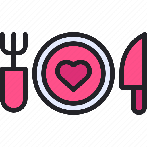 Valentine, love, cutlery, dinner, romance icon - Download on Iconfinder