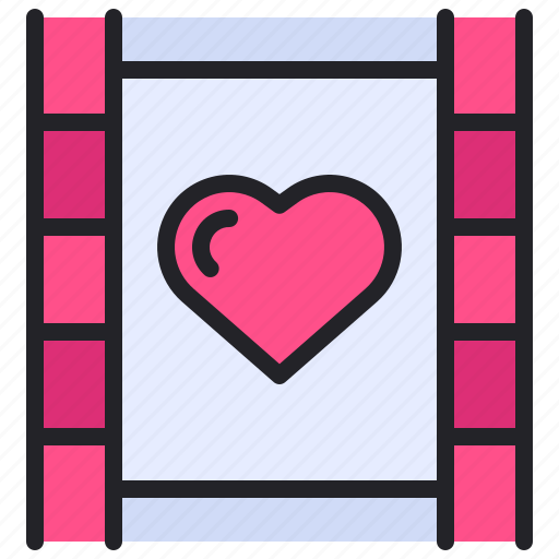 Reel, film, strip, love, romance icon - Download on Iconfinder