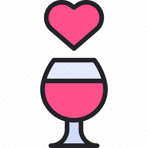 Glass, heart, drink, love, romance icon - Download on Iconfinder