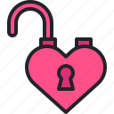 heart, love, padlock, romance, unlock 