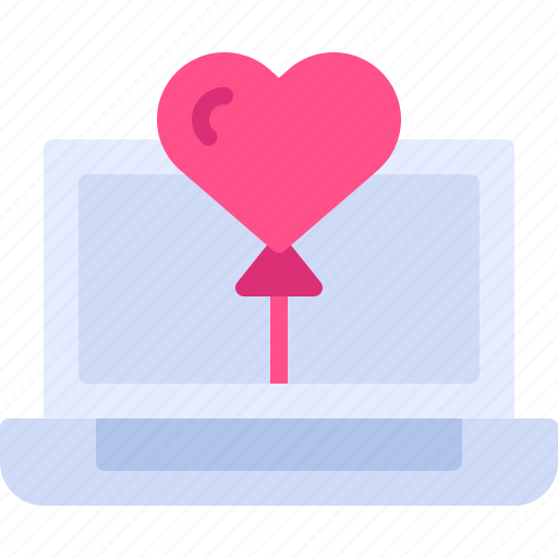 Heart, romance, love, laptop, balloon icon - Download on Iconfinder