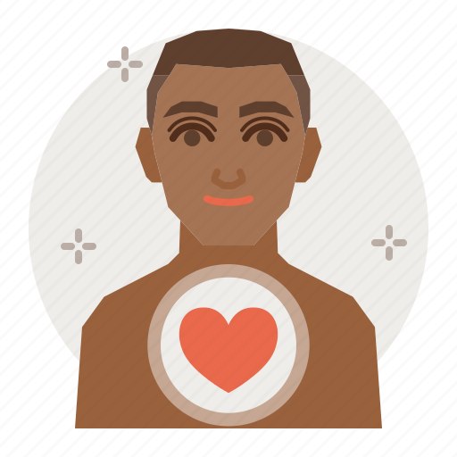 Love, african, male, person, human, heart, avatar icon - Download on Iconfinder