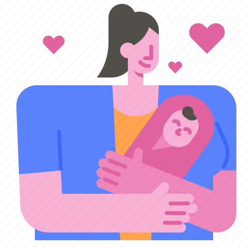 Baby, motherhood, daughter, mom, heart, love icon - Download on Iconfinder