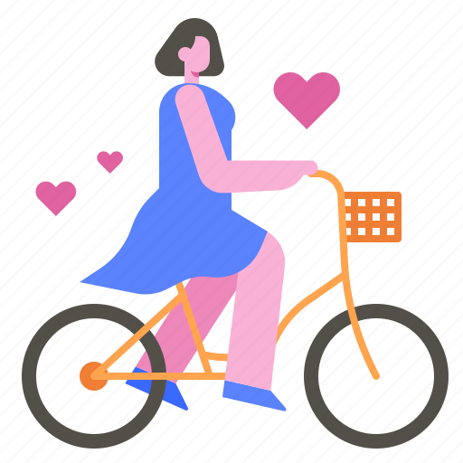 Bicycle, love, transportation, heart, valentines, romance, women icon - Download on Iconfinder