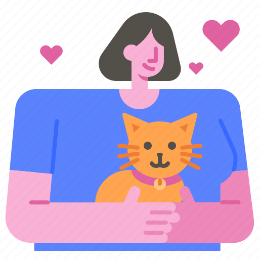 Cat, love, hug, pets, friends, friendship, women icon - Download on Iconfinder
