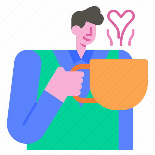 Coffee, love, break, relaxation, food, man, cup icon - Download on Iconfinder
