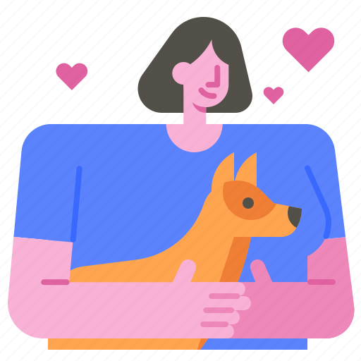 Dog, love, hug, pets, friends, friendship, women icon - Download on Iconfinder