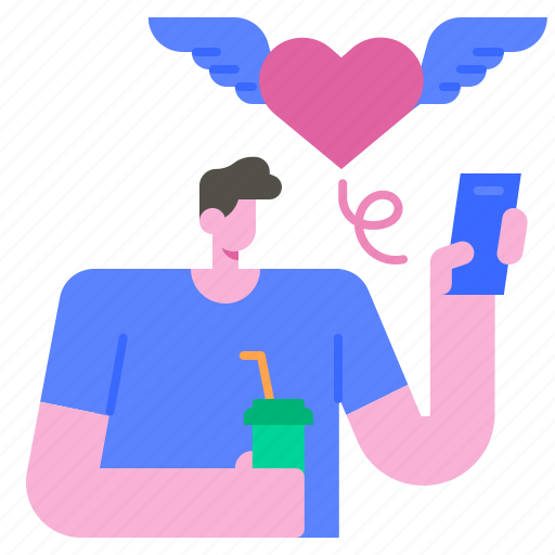Message, send, love, romance, heart, man, mobile icon - Download on Iconfinder