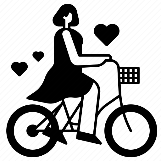 Bicycle, love, transportation, heart, valentines, romance, women icon - Download on Iconfinder