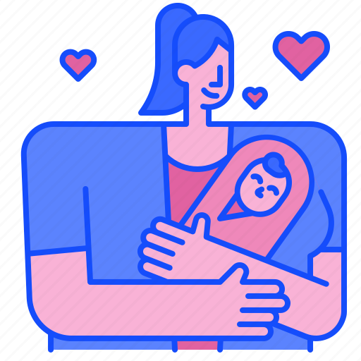Baby, motherhood, daughter, mom, heart, love icon - Download on Iconfinder