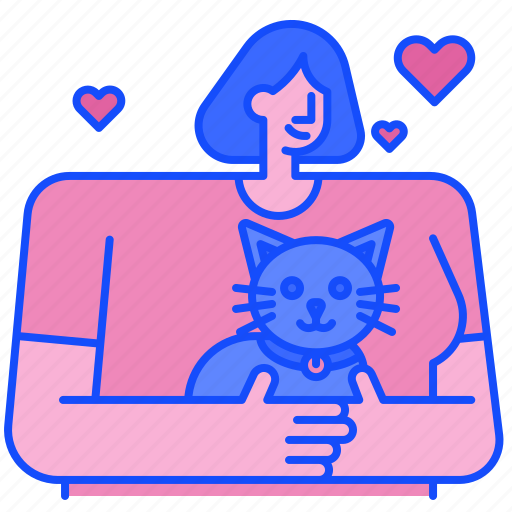 Cat, love, hug, pets, friends, friendship, women icon - Download on Iconfinder