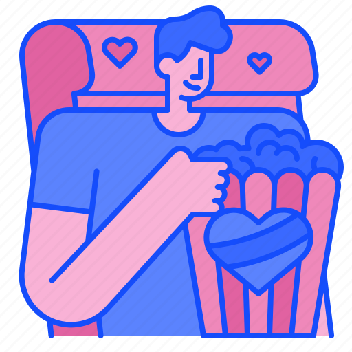 Cinema, popcorn, movie, entertainment, film, love, man icon - Download on Iconfinder
