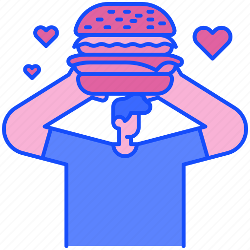 Hamburger, love, junk, burger, sandwich, man, people icon - Download on Iconfinder